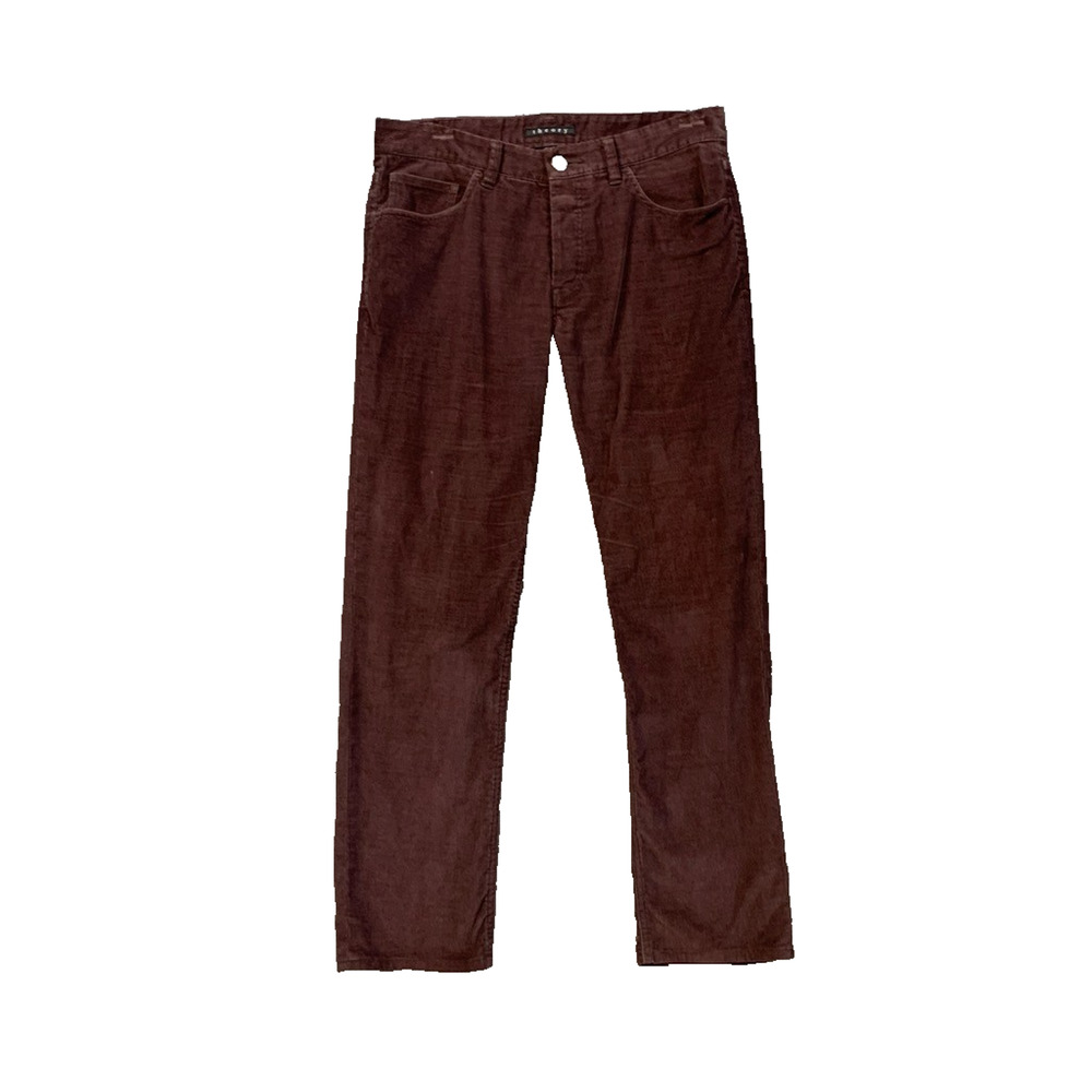Theory Pants Mens 30 Eggplant Haydin Corduroy Slim Straight Ankle Button Fly